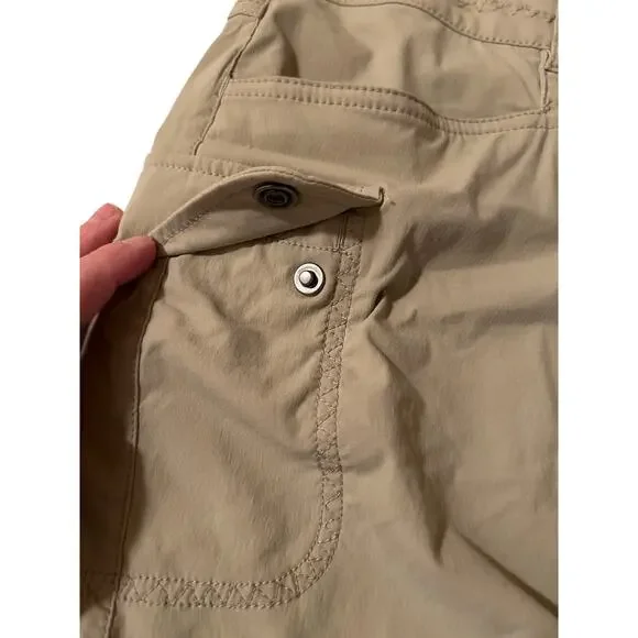 Eddie Bauer Cargo Shorts Womens 14 Outdoor Hiking Casual Stretch Mid Rise Khaki - Picture 5 of 10